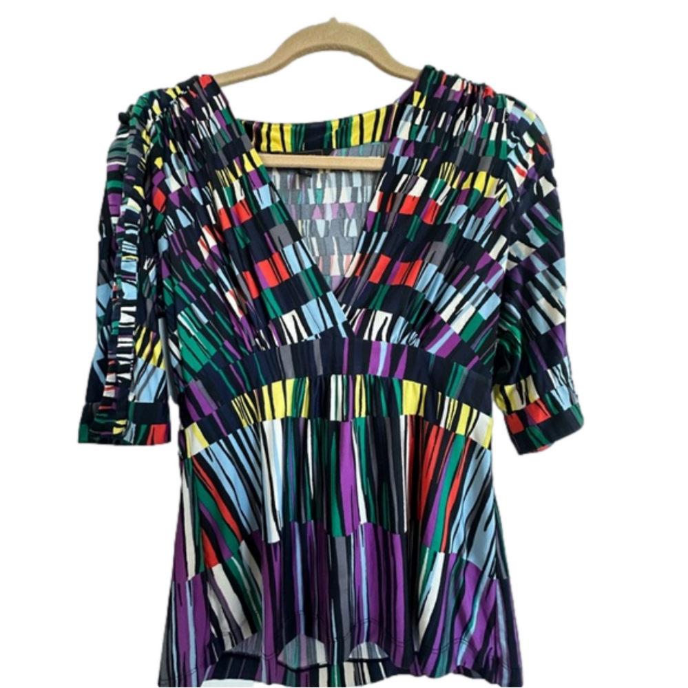 BCBG Colorful Geometric Top | small